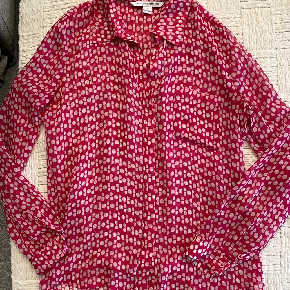 Pink button down shirt